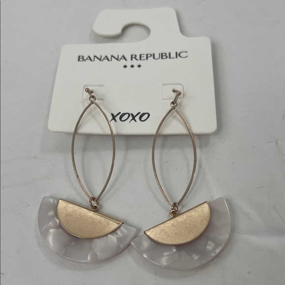 Banana Republic Gold and White Statement Earrings - Picture 1 of 4
